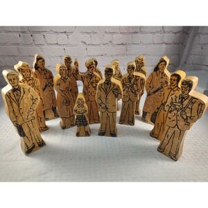 1950s Community Playthings Wood Blocks Set of 15 Vintage Village People Fireman